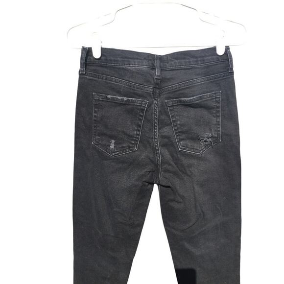 We The Free Womens Distressed Skinny Jeans Size 27 Black Emo Boho Thrashed Punk - Picture 13 of 13